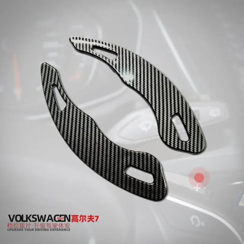 For VW Golf 7 GTI Rline Tiguan L Steering Wheel Shift Paddles Extension Gear Shifter Lever Carbon Fiber Style Car Accessories