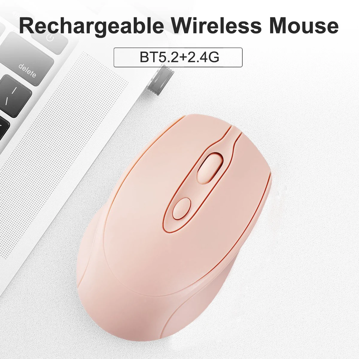 2.4G ماوس لاسلكي متوافق مع بلوتوث USB ماوس ألعاب صامت قابل لإعادة الشحن ماوس ألعاب لاسلكي للكمبيوتر المحمول ماك اللوحي #6