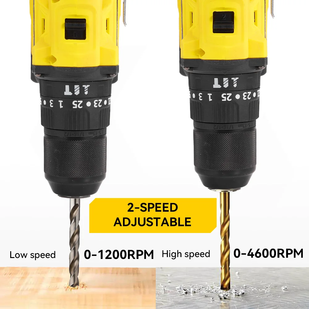 MELLWIN 13 MM Bürstenlosen Elektrischen Schlagbohrmaschine 25 + 3 Drehmoment Handheld Flachbohrmaschine Schraubendreher Elektrowerkzeuge Für Makita 18 V Batterie Pin – Detail 10