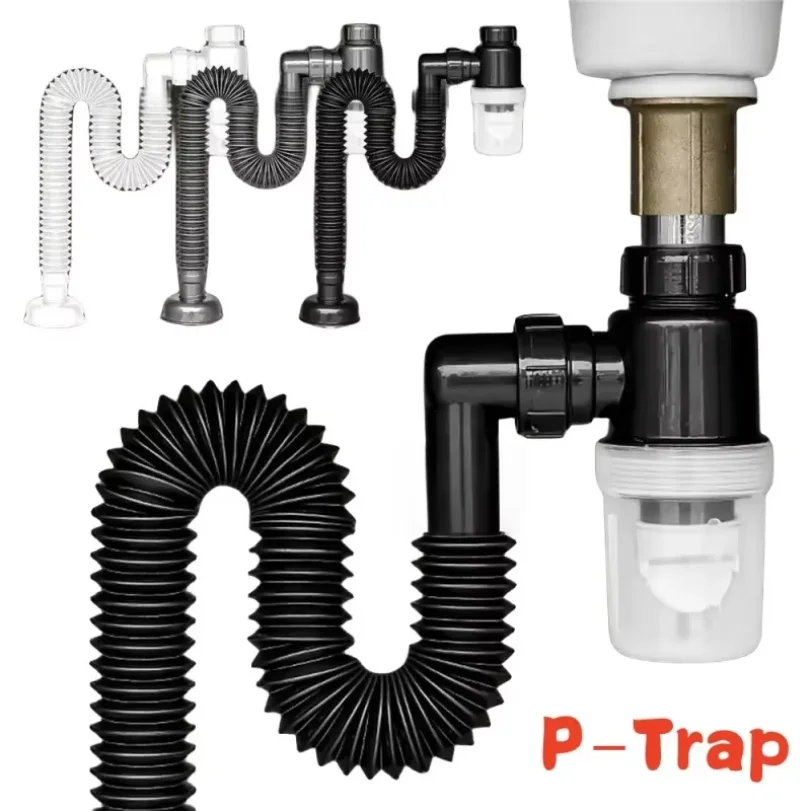 P-Trap Kitchen Sink Deodorant Set Launch Pipeline Deodorizing Filter Sink Strainer Hose Drain Pipe Plumbing Kitchen Accessories