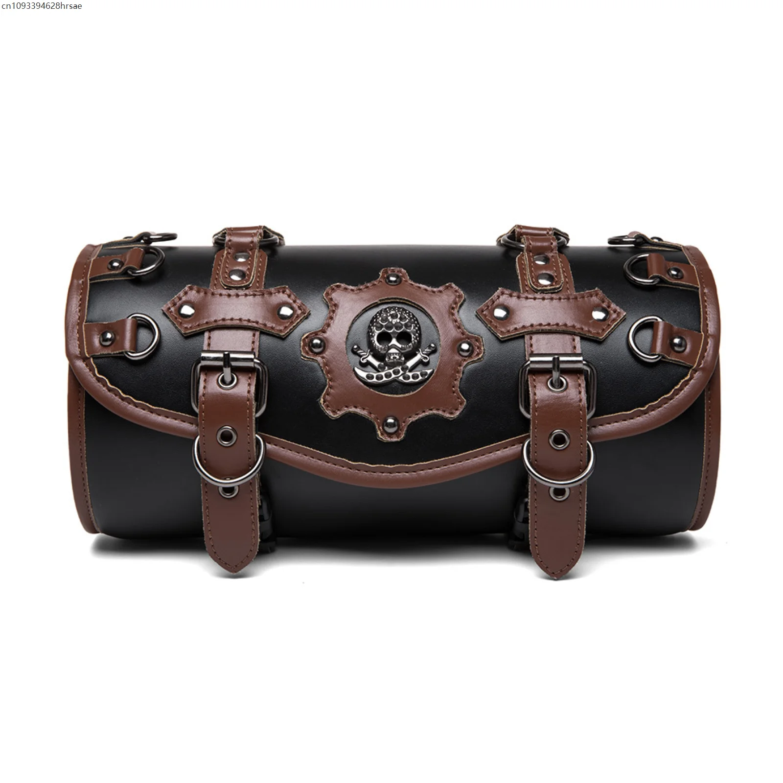 

Motorcycle Saddlebag Front Handlebar Bag PU Leather Sissybar Storage Pouches for Outdoor Riding Commute Halloween Costume Props