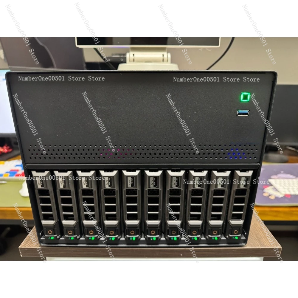 No Pallet 0.8mm MATX NAS Case with 10+2 Disk Positions - 1U PCI-E Power Supply for DIY Network Storage