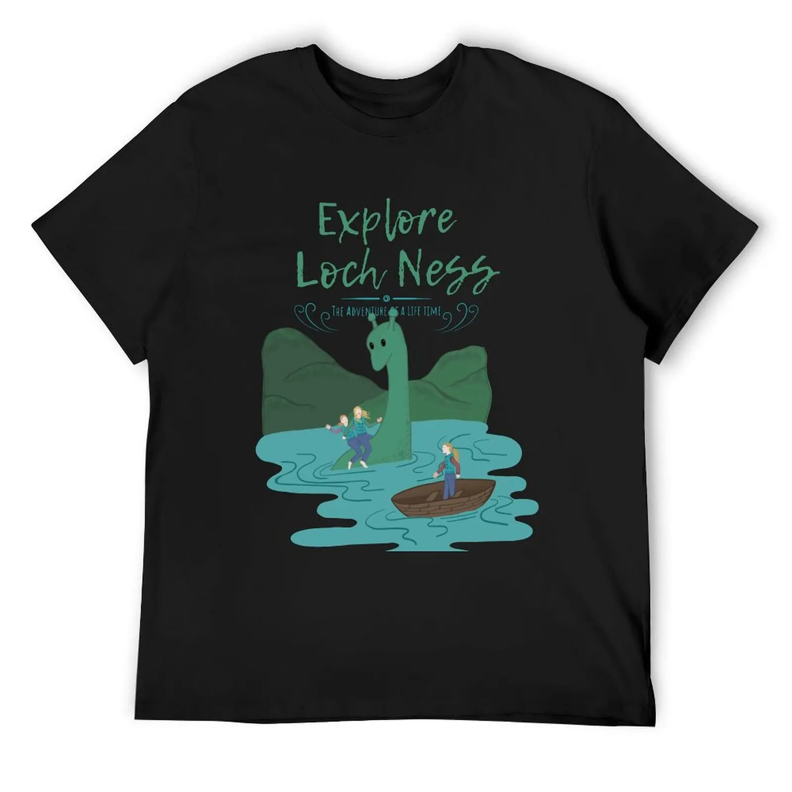 Explore Loch Ness T-Shirt street wear customizeds Aesthetic clothing T-shirts for men cotton