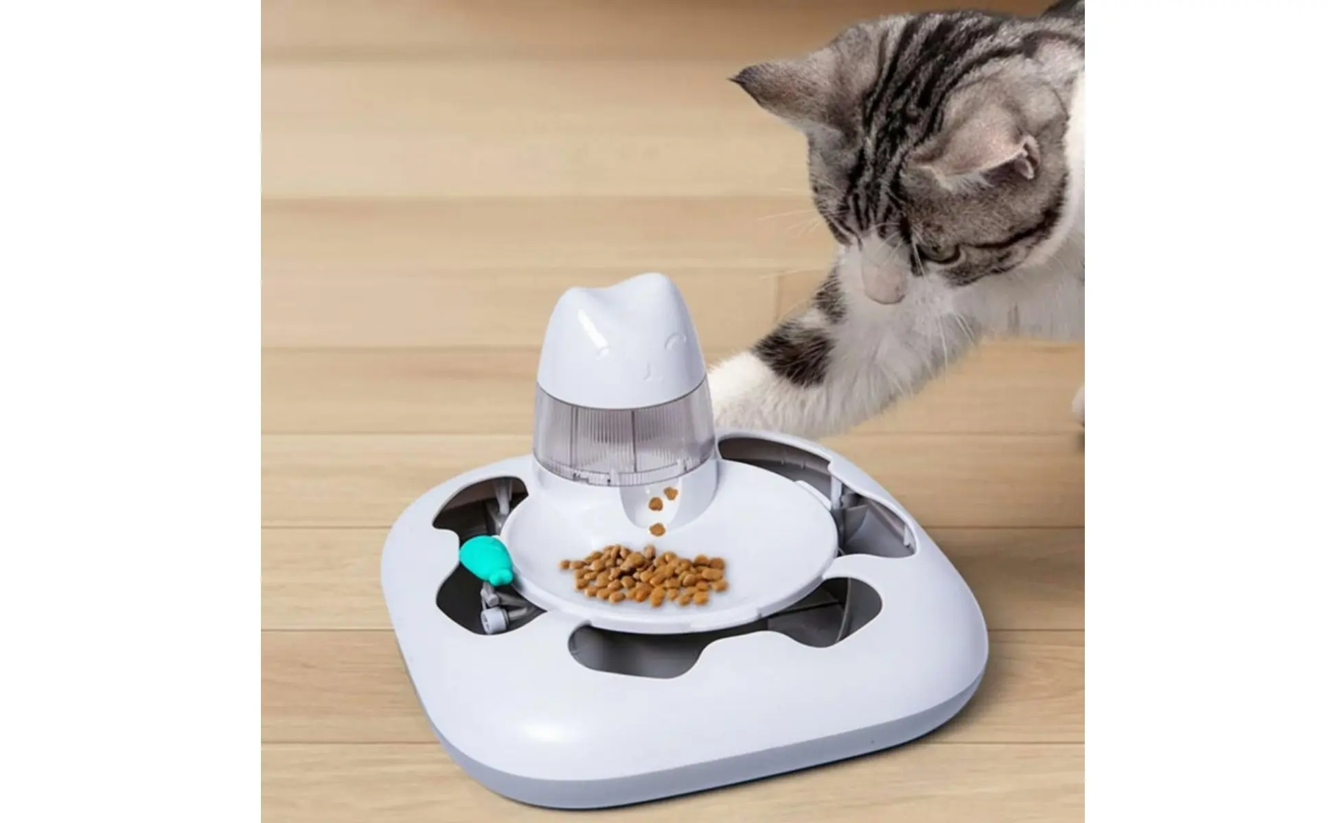Cat Hunting Game Machine Interactive Play Automatic Cat Toy Electronic Pet Treat Dispenser Random Movement Anti-Rollover Design