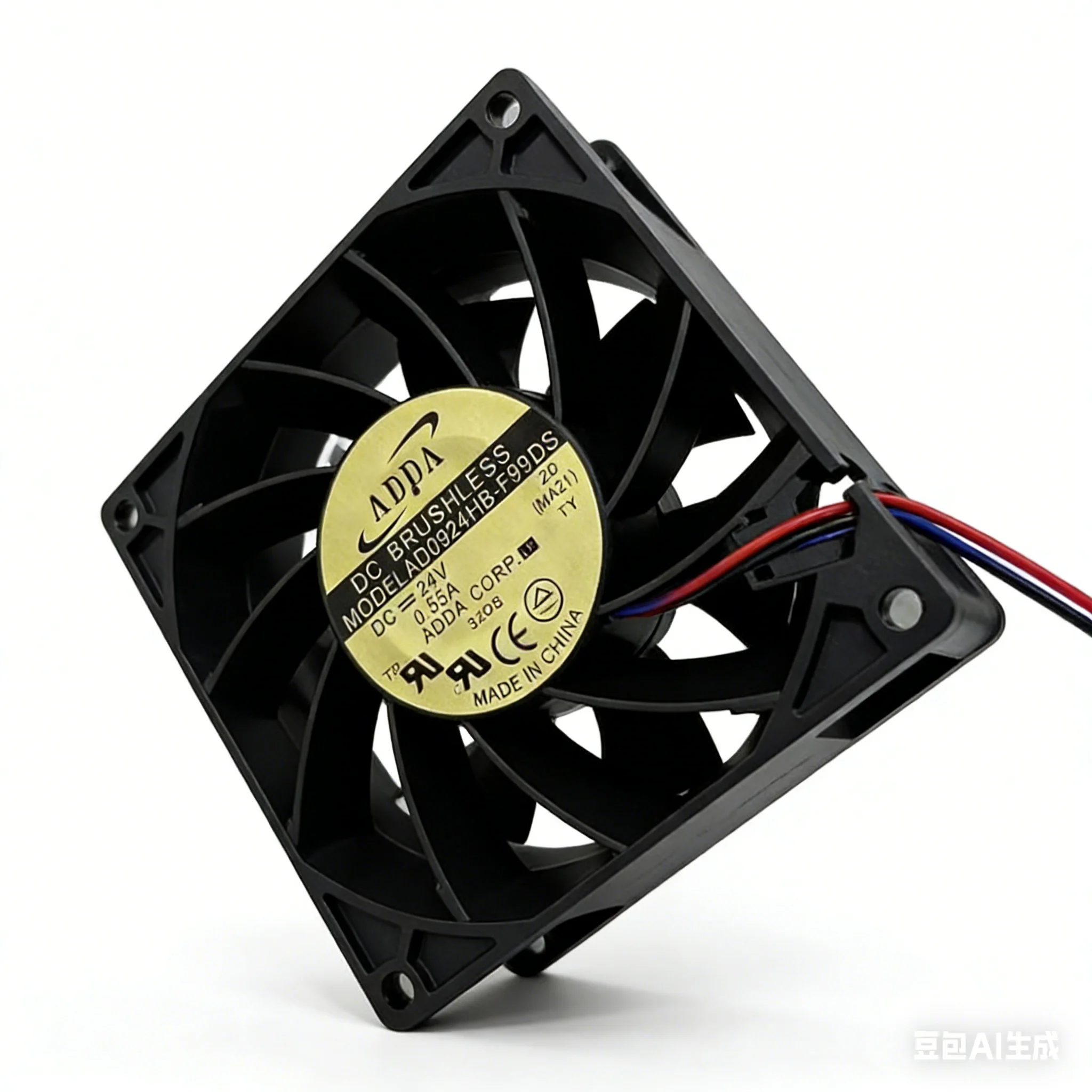 

AD0924HB-F99DS DC 24V 0.55A 92x92x38mm 9238 Brushless Cooling Fan for Inverter, Server & Industrial Equipment
