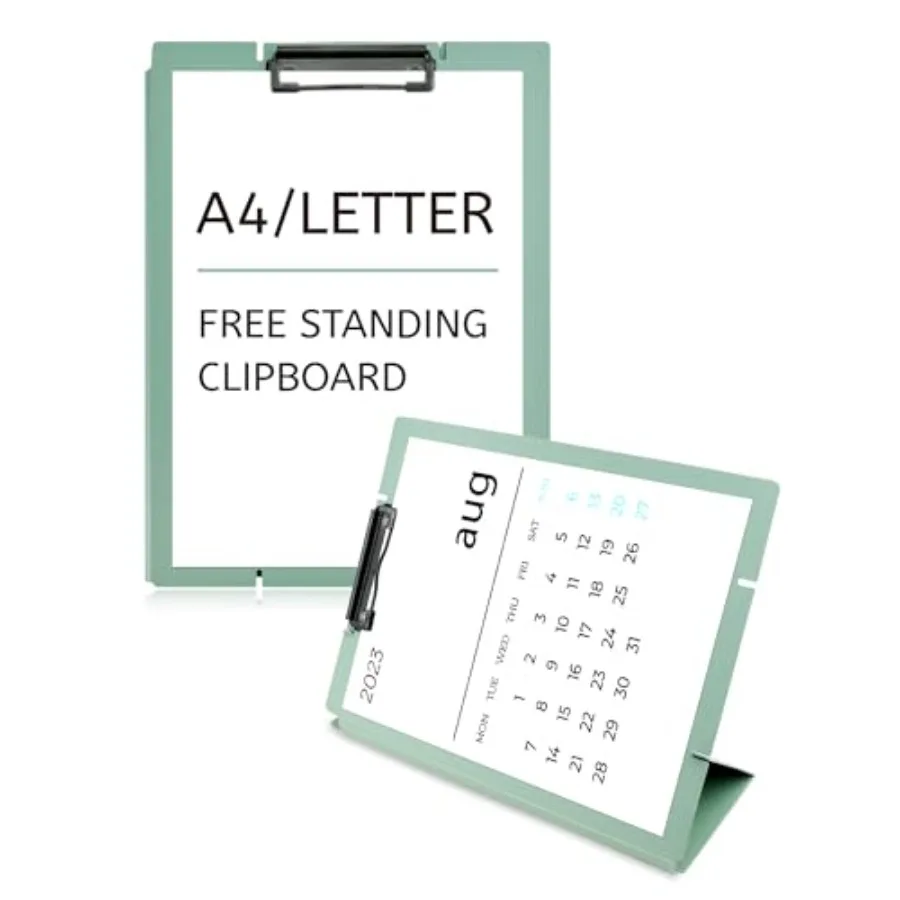 

Free Standing Clipboard and Desktop Stand with Adjustable Buckles Easel Back - Foldable Stand and Document Holder for School, O