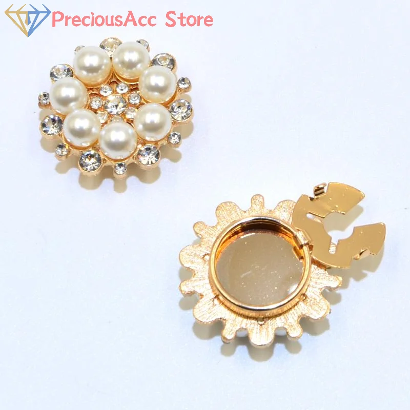Pearl Rhinestone Cufflinks Button Covers Fashion Clothing Decoration Cute Pearl Sleeve Button Clip Women Luxury Cuff Links