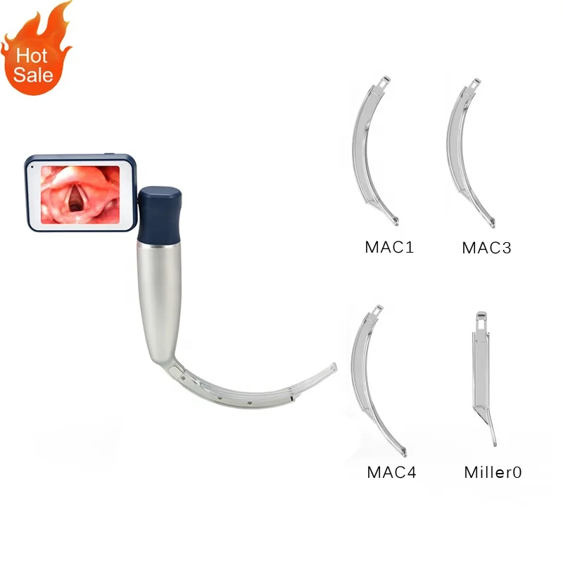 BESDATA 3'' 1280*720 8GB Portable Video Laryngoscope Adult Laryngoscopy with Disposable Mac3 4 single use Laryngoscope Blades