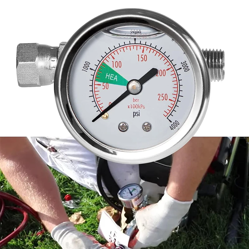 0580495/580495 HEA Spraying Pressure Gauge Assembly with T Piece Fit for Titan/Wagner Airless Sprayer,4000PSI, 1/4