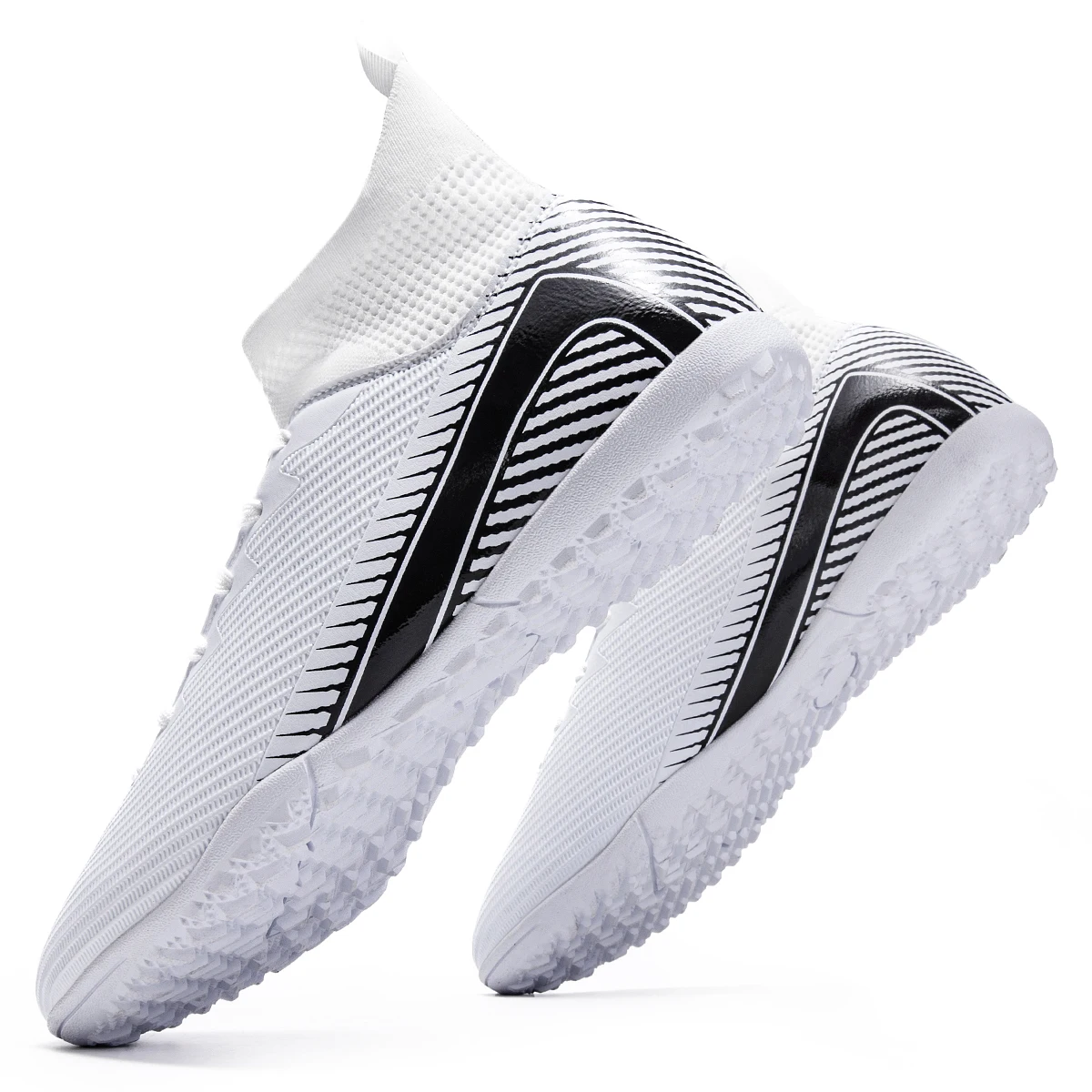 Youth Soccer Boots PU Fabric Upper Rubber TF Studs Anti-Slip Wear-Resistant High Quality Children Sports Footwear
