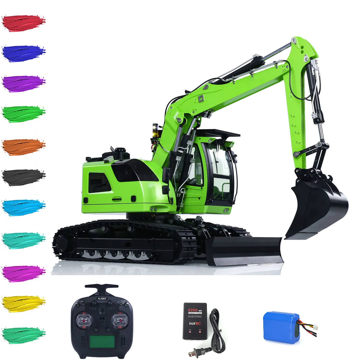

914 RC Excavator 1/14 Hydraulic Model Sound Light Remote Controlled Digger RTR 5ways Valve RTR Car ST8 Radio Battery Toy Model
