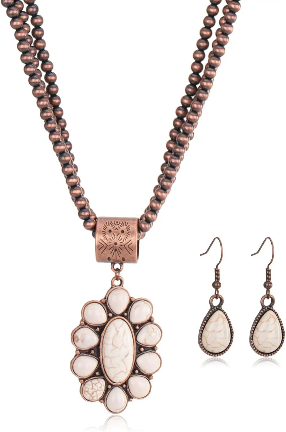 

Rustic Western Jewelry Set for Women Vintage Necklace and Earring