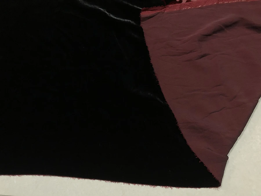 High Quality Real Silk Velvet Clothing Fabric Black Purplish Red Base Yarn round Retro Hollow out Looming for Cheongsam Qipao