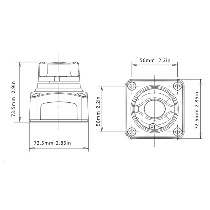 ISURE MARINE Two-Stage Battery Switch Selection Switch 12V24V36V Power-Off Switch Yacht Speedboat RV Accessories