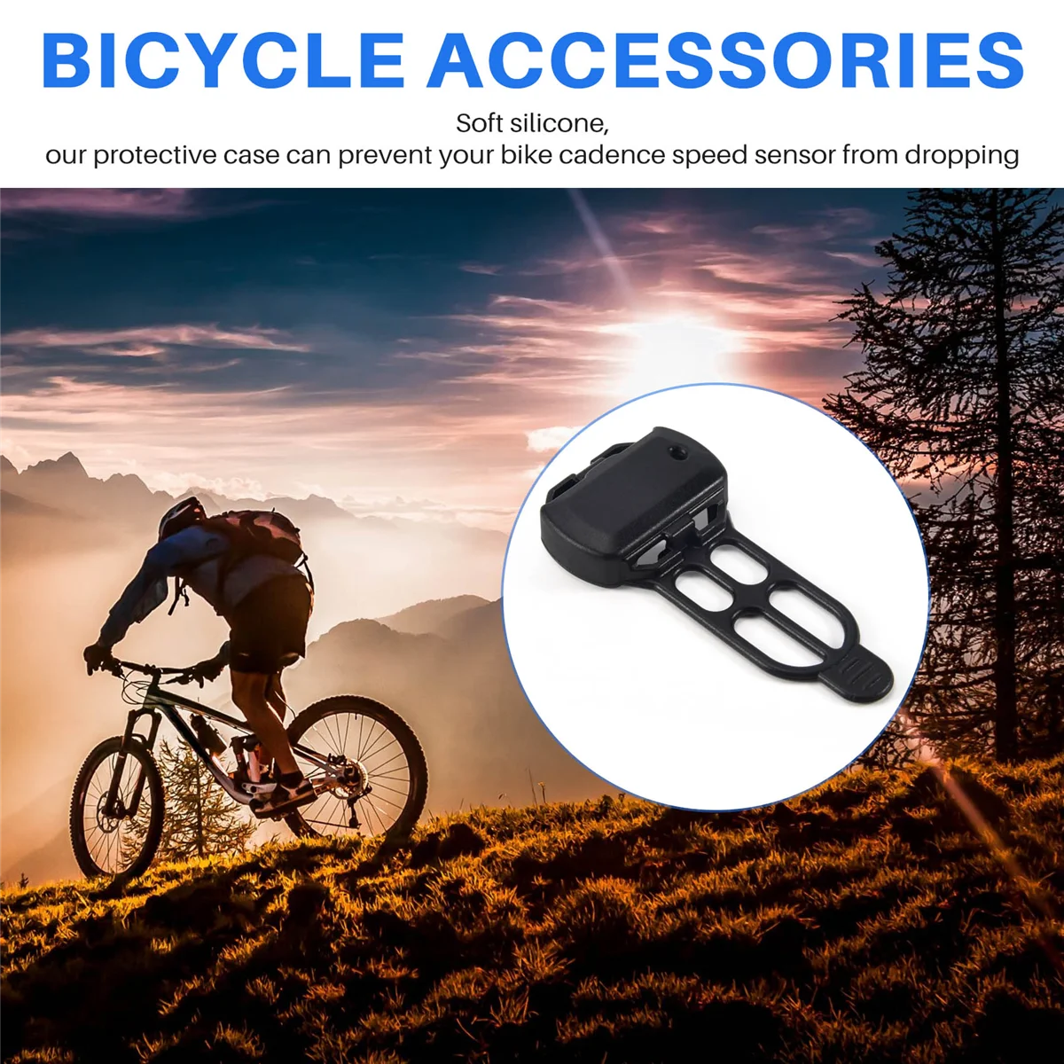 Funda protectora de piel de gel para bicicleta para sensor, cubierta negra para sensor de computadora, 1 unidad