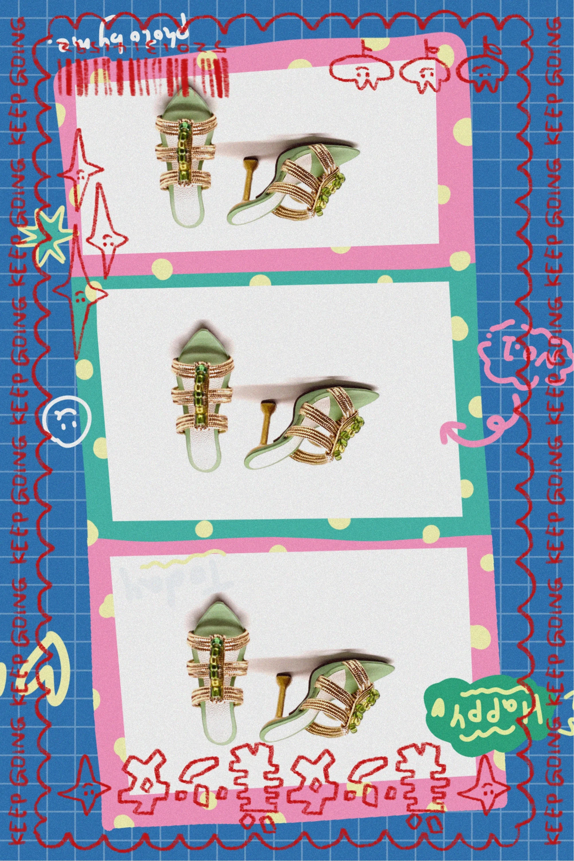 

In Stock 1/6 Golden Green Elastic Strap Pointed High-heeled Open Toe Slippers Fit 12inch worldbox/tbl/vcd/FR Action Figure Body