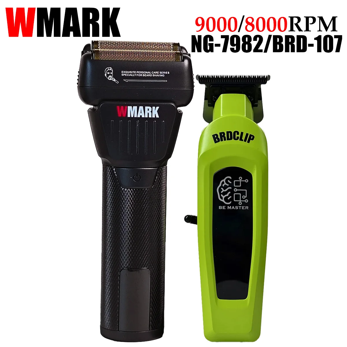 

Профессиональная электрическая машинка для стрижки волос, набор для парикмахерской, бритва для бороды WMARK 9000 об/мин, триммер для волос, 8000 об/мин, лезвие DLC, регулируемое 0 места