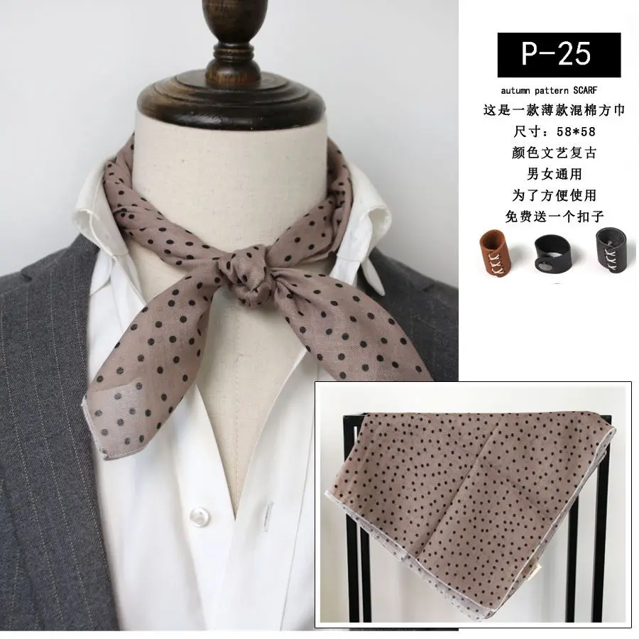 Baumwolle und Leinen Herren Künstlerischer Retro Schal Koreanischer Frühling Herbst Winter Schal Hip Hop Street Style Schal Kleines Quadratisches Handtuch – Detail 31