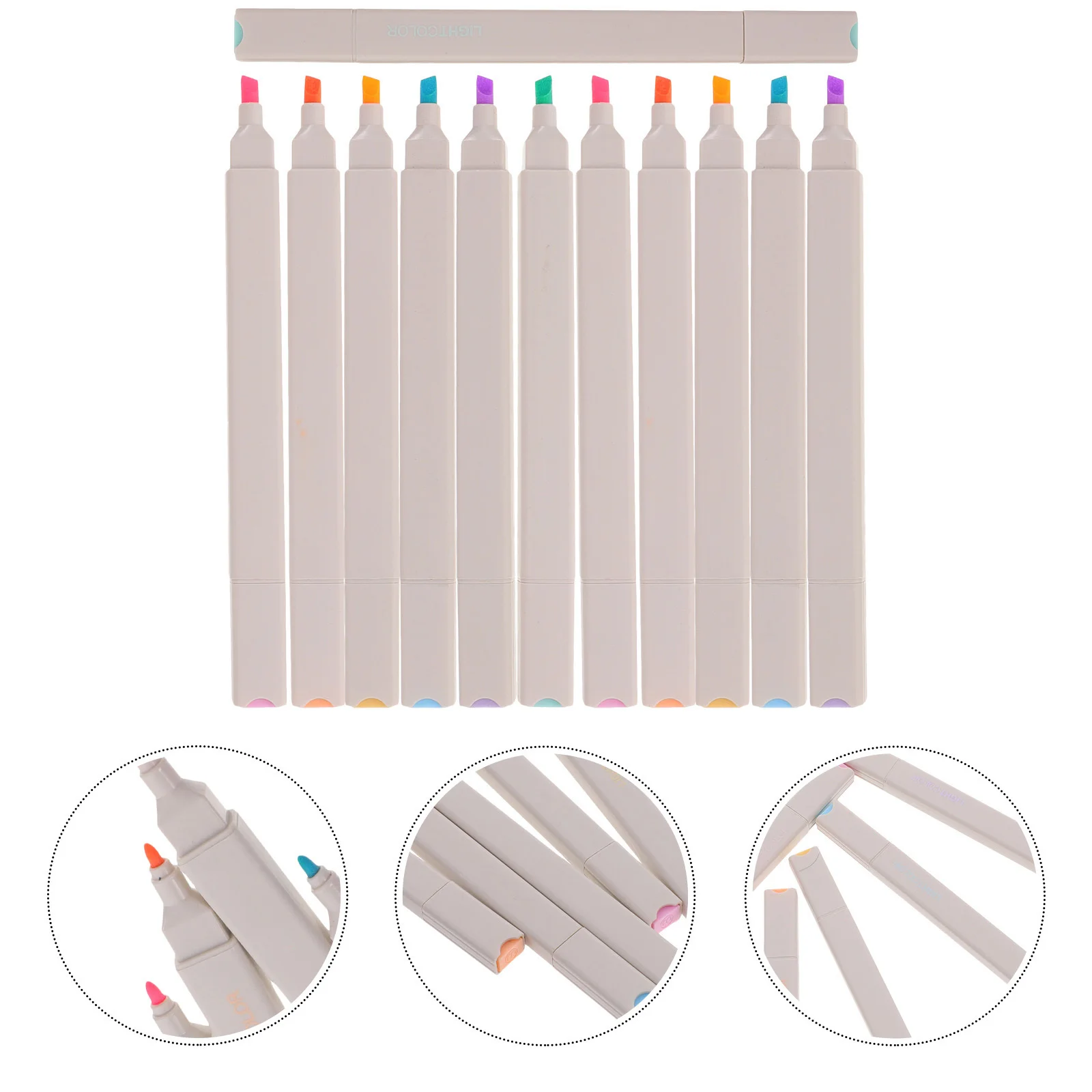 

12Pcs Highlighter Pens Fluorescent Marking Pen Double Ended for Smooth Writing No Ink Leakage Chisel Tip Portable School Supply