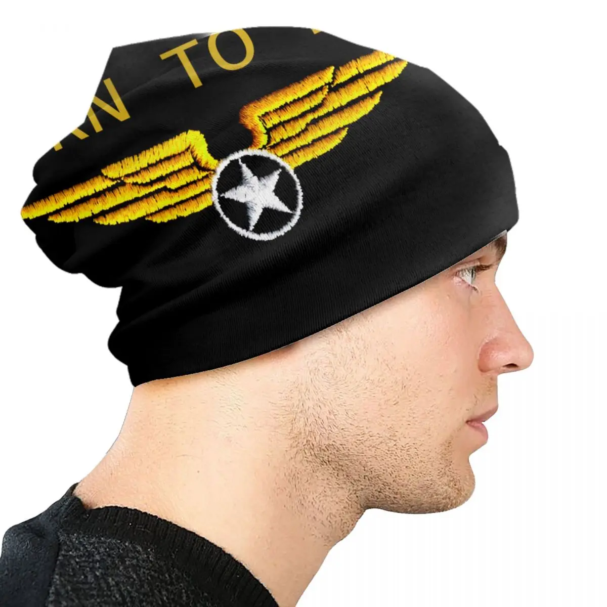 Gorro de aviador de vuelo Unisex, gorros de punto, gorros cálidos de invierno, Born To Fly, Unisex