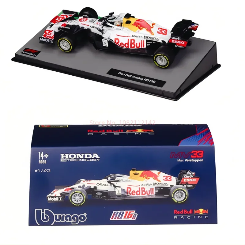 ร้อน Bburago 1:43 Red Bull RB16b F1 RB16 # 33 แม็กซ์ เวอร์สแตปน # 11 Perez Race Car Dust Cover Die-Casting โมเดลรถของเล่นของขวัญ