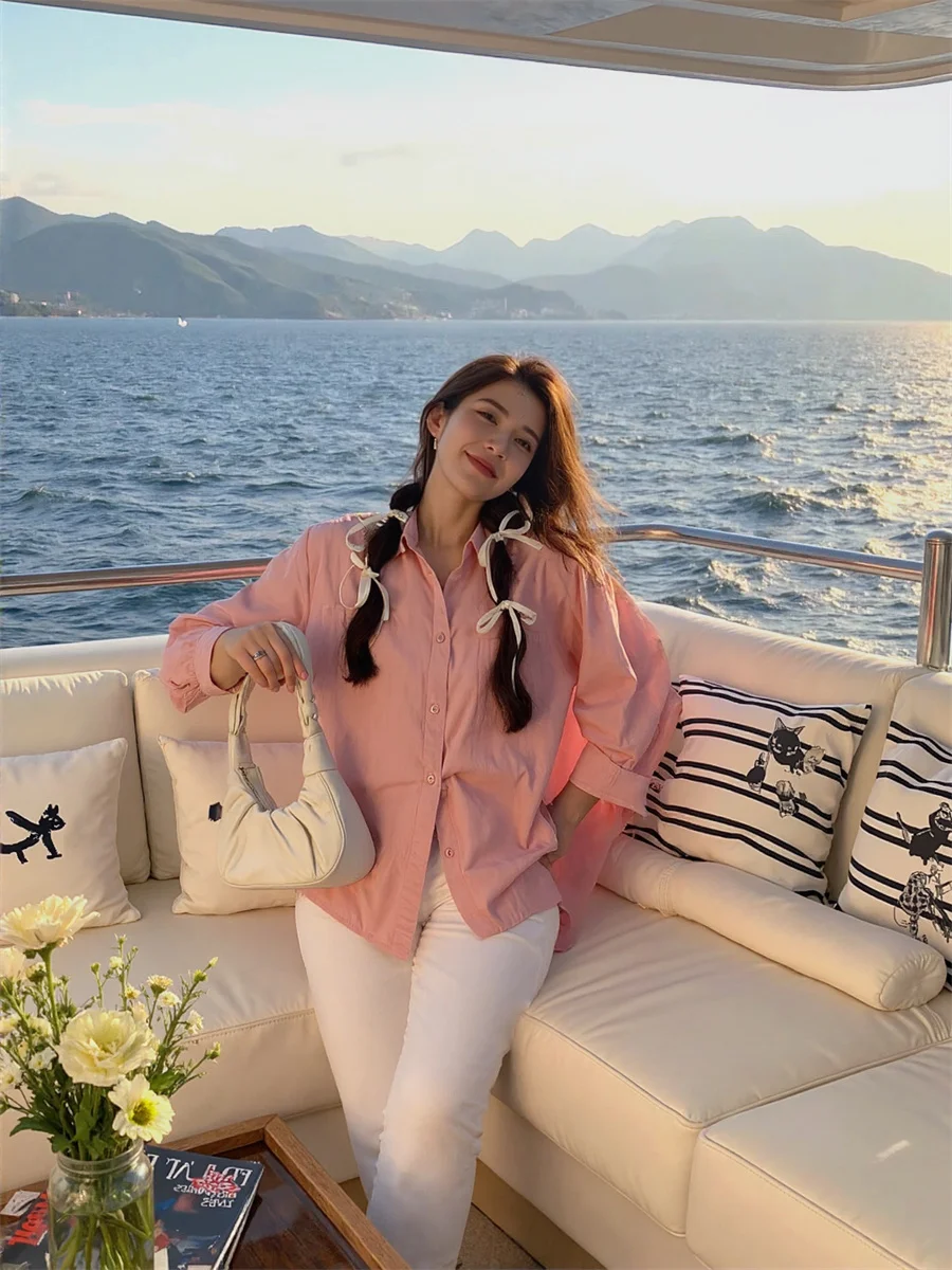 Damskie koszule vintage z długim rękawem, satynowy wygląd, jedwabista tekstura, wysokiej jakości materiał modalny, zapinane na guziki, eleganckie, do pracy, do biura.