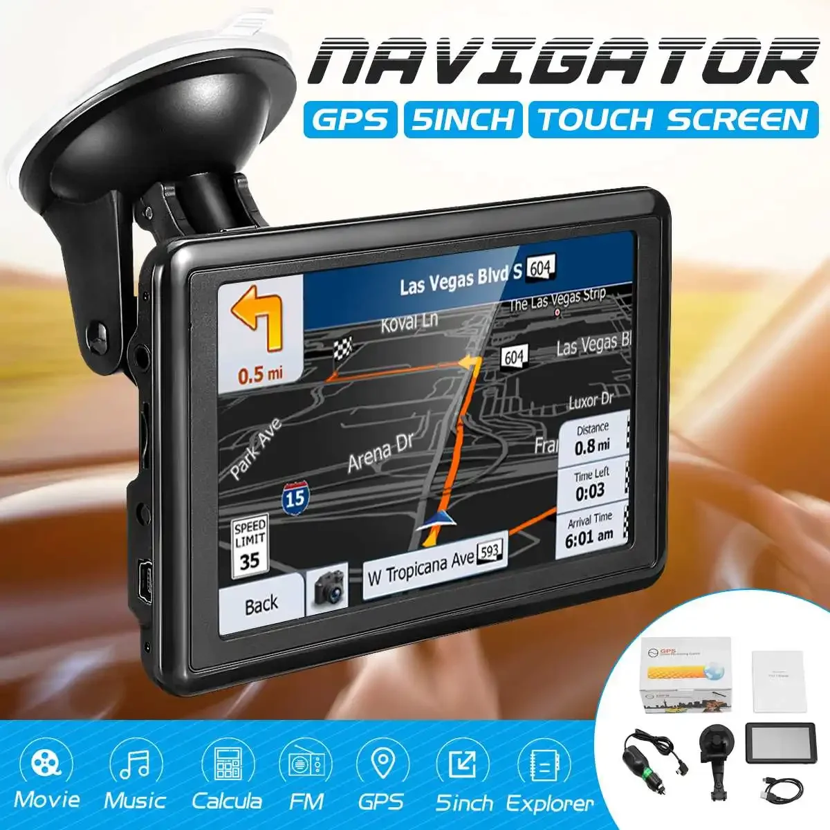 

7 inch HD Car Truck GPS Navigation 128M RAM 8gb touch screen support Russia/EU/ America/Canada/Southeast Asia/AU NZ Maps