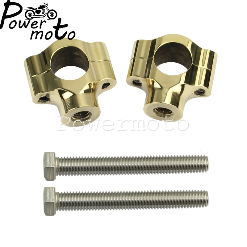 Motorcycle 1 Inch 25mm Handlebar Clamp 2pcs Solid Risers For Honda Yamaha Harley XS650 CB250 XJR1300 Cafe Racer Bobber Chopper