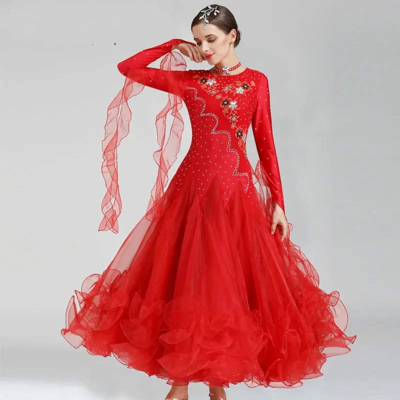 

New Sexy Women Modern Skirt Dress Ballroom Waltz Tango Dance Wear Jazz/Tango Dresses for National Standard Dancing Standard