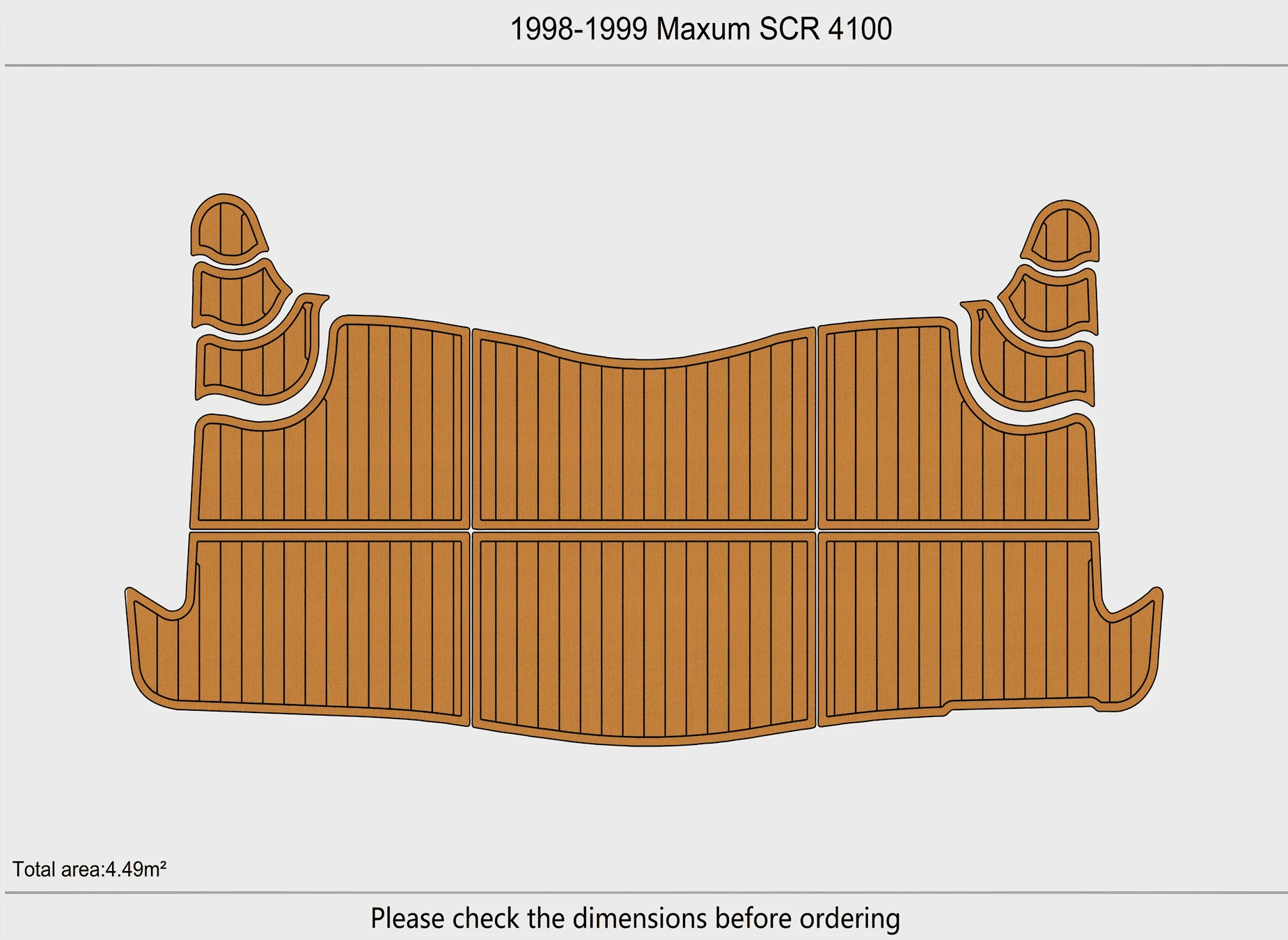 عدم الانزلاق إيفا فو خشب الساج البحرية حصيرة ذاتية اللصق 6 مللي متر يخت قمرة القيادة وسادة ل 1998-1999 ماكسوم 4100 SCR قارب التزيين سهلة التركيب #2