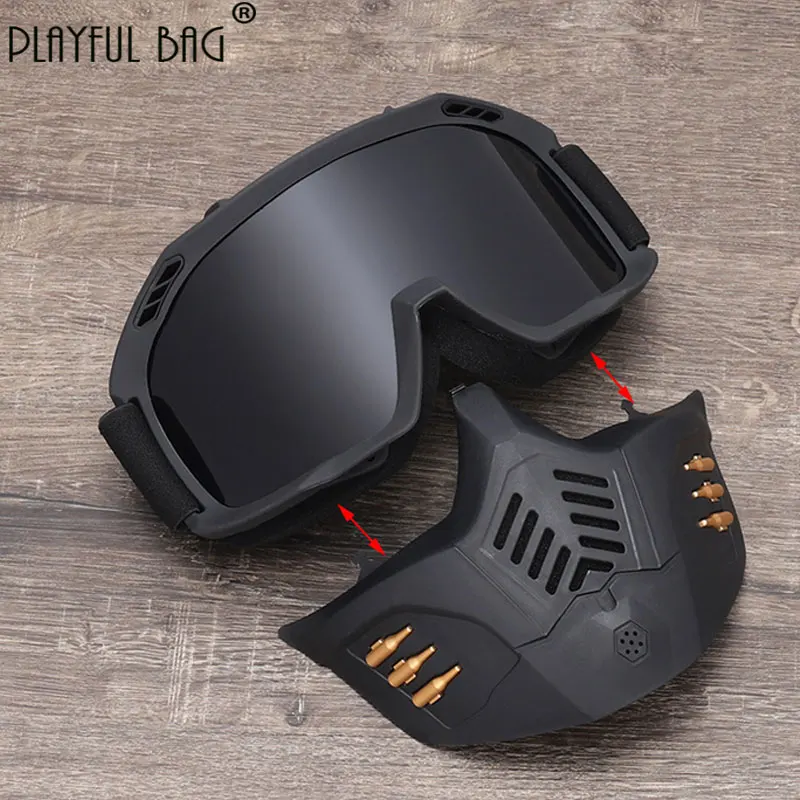 Tactical Cosplay Wargame Mask Military Fan Face Shield Windproof Riding Mask Paintball Airsoft Goggles QG253S