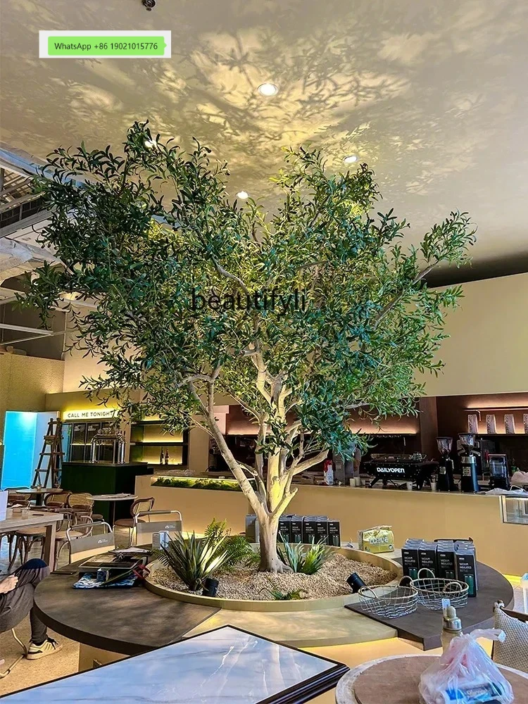 1822003 Simulation Olive Tree Large on-the-Ground Green Plant Landscape Bionic Fake Trees Decorative Showcase Landscape