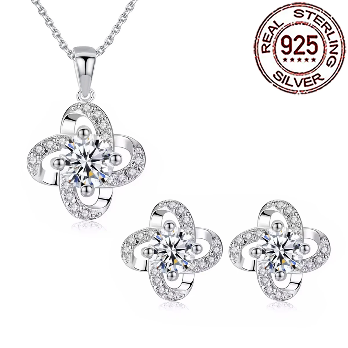 

CWWZircons, новинка, модные серьги и ожерелье из стерлингового серебра 925 пробы с крупными цветами из кубического циркония для женщин, комплекты ювелирных украшений для свадьбы и вечеринки ST059