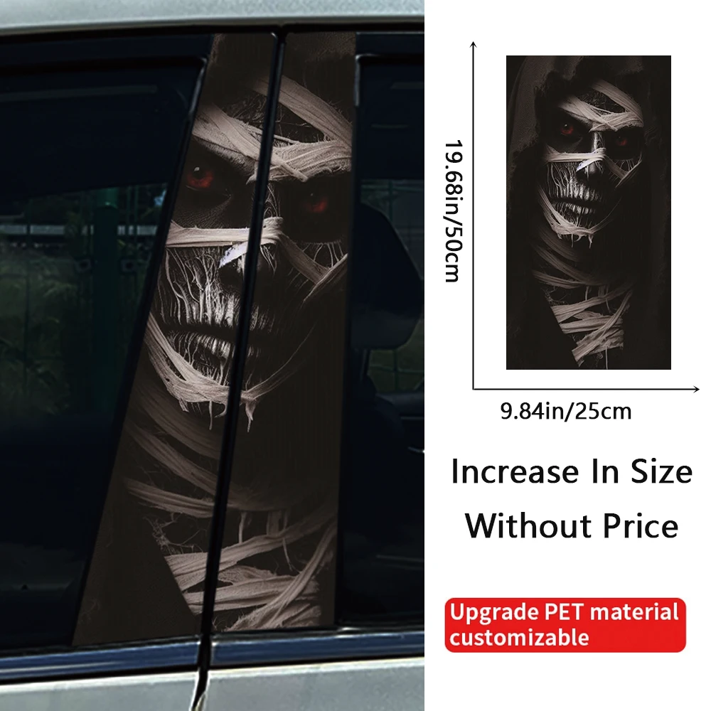 Autocollant de poteau de porte de voiture réglable Dark Nun, modification de voiture bricolage, style