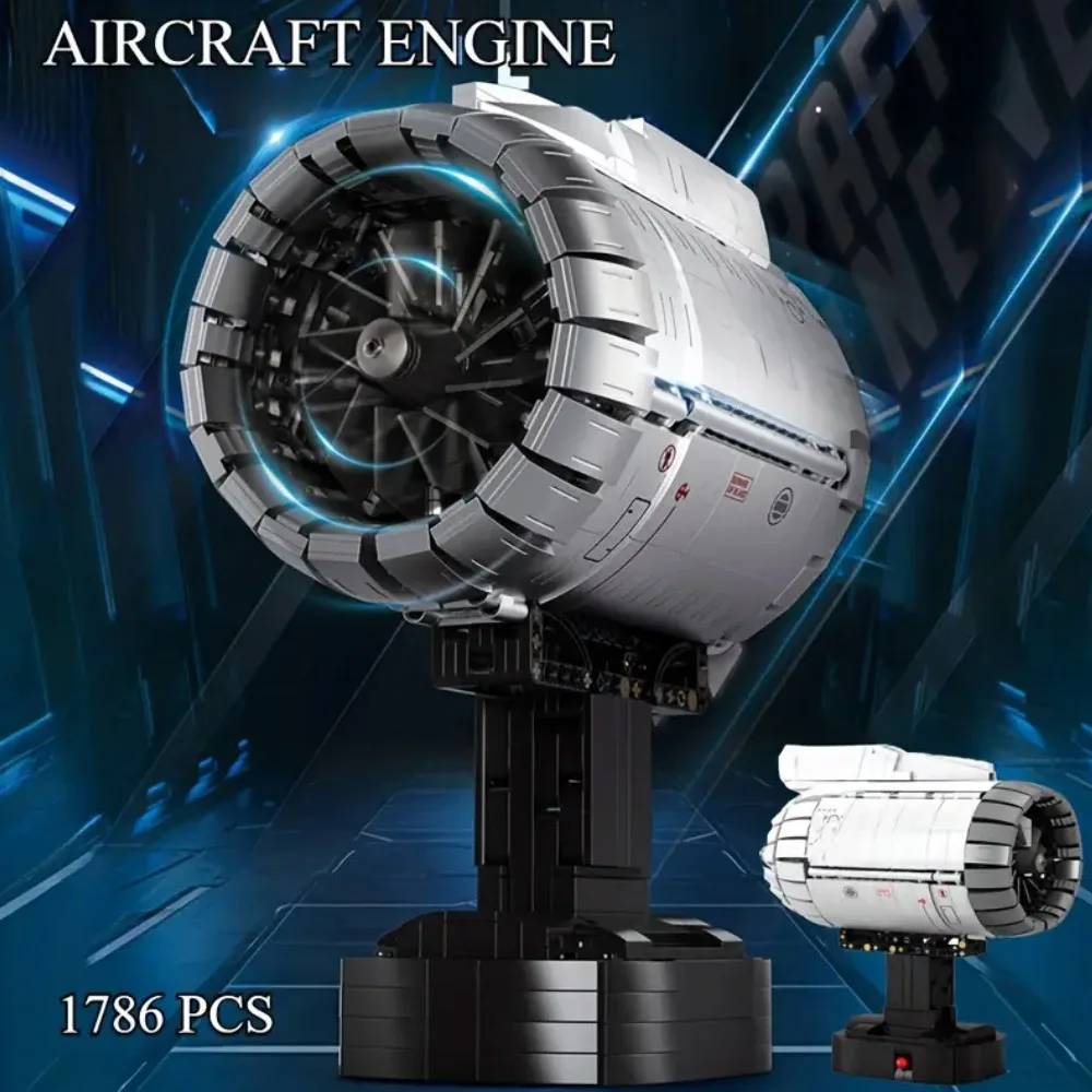 Technical idea Aircraft Turbine Engine Building Blocks Openable Aviation Jet Engine STEM Toy Collectible Gift Adult 1786Pcs