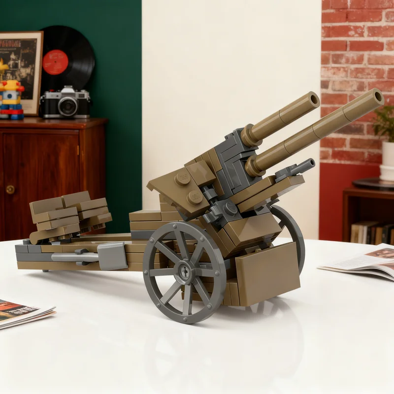100pcs MOC 10 5cm Light Field Howitzer 18 Other Diy Building Blocks Display Model Creative Set Premium Toy Gift For Collectors