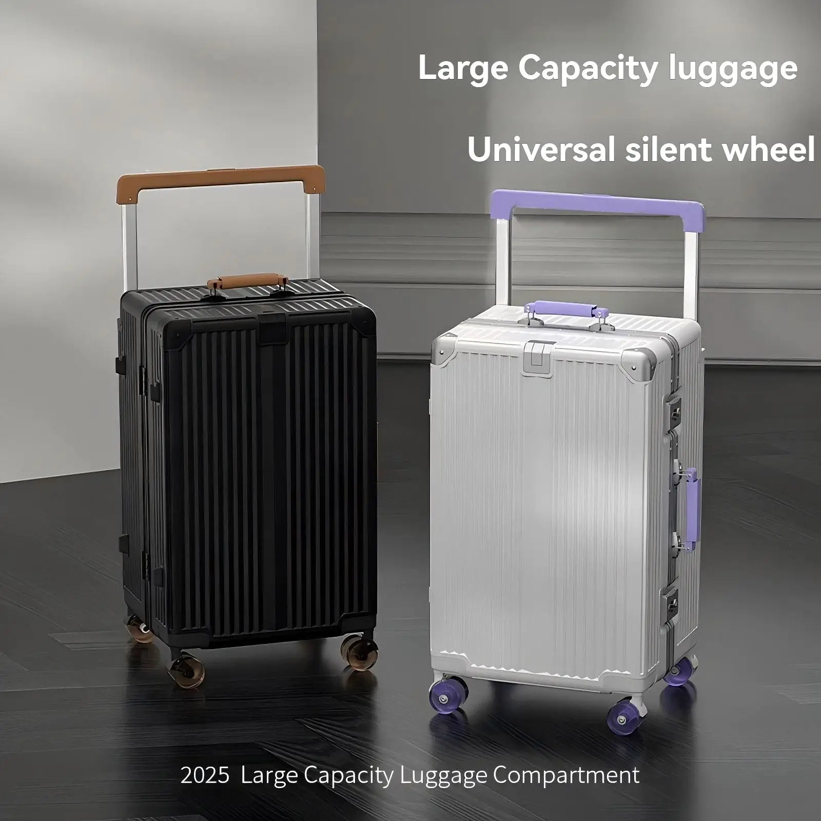 

Новый багаж, дорожный чемодан, широкая тяга, большая вместимость, шасси 20 досок, 28-дюймовый алюминиевый каркас, прочный и долговечный.