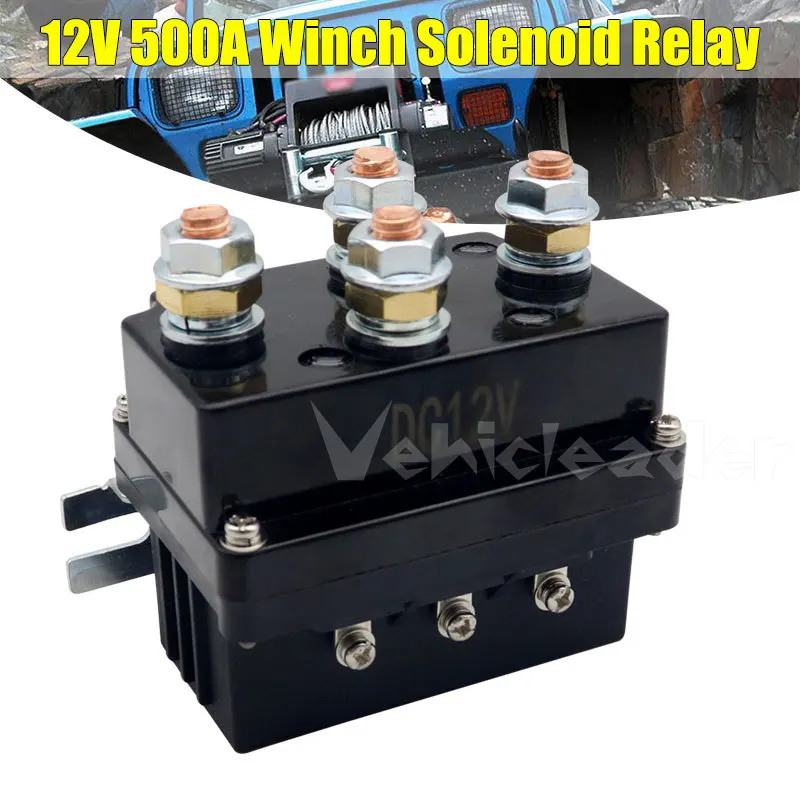 Universal 12V 500A Winch Remote Contactor Winch Control Solenoid Relay Twin Wireless Remote Recovery For Car Jeep