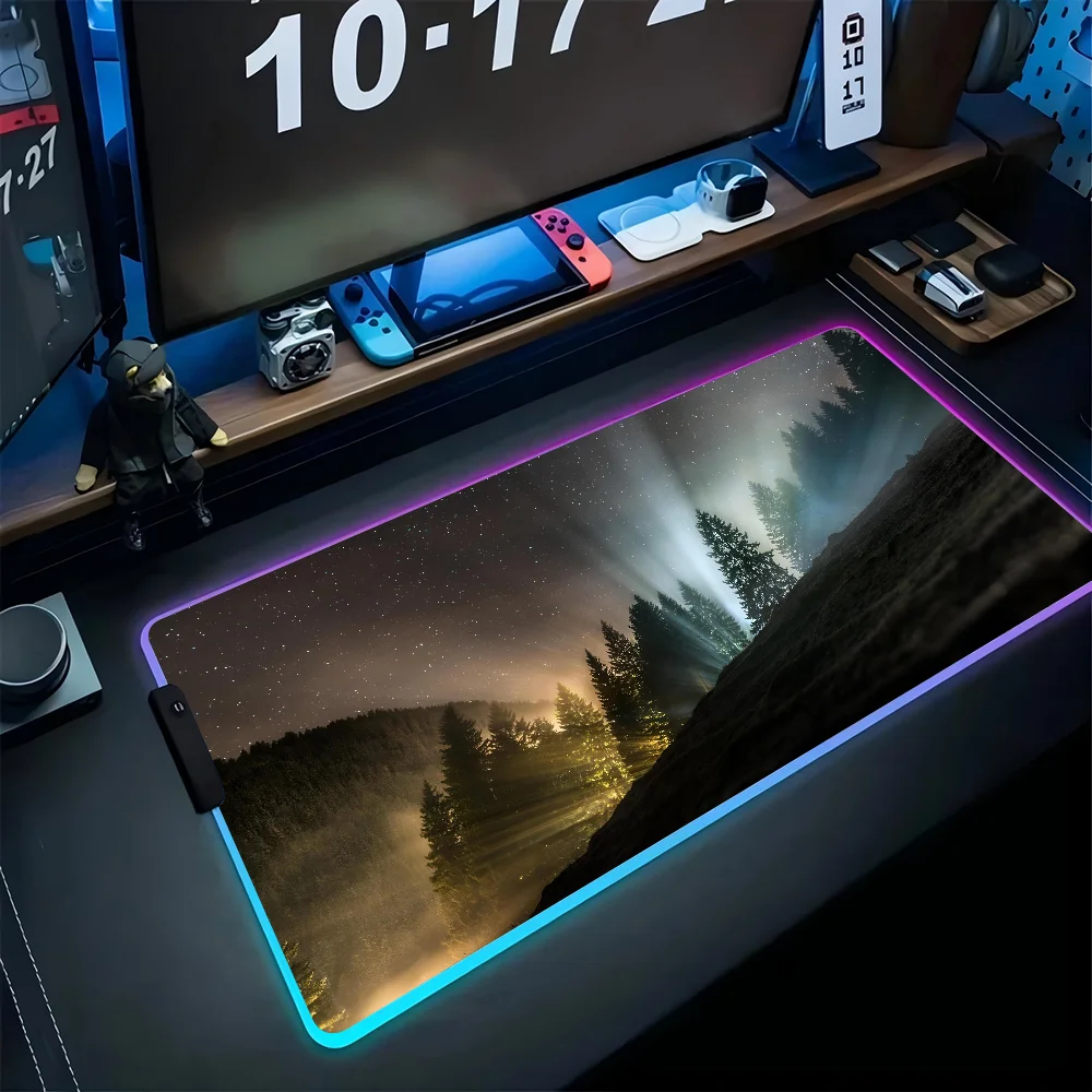 

Switzerland Mousepad XXL RGB Gaming Mouse Pads HD Black Gamer Accessories Large LED