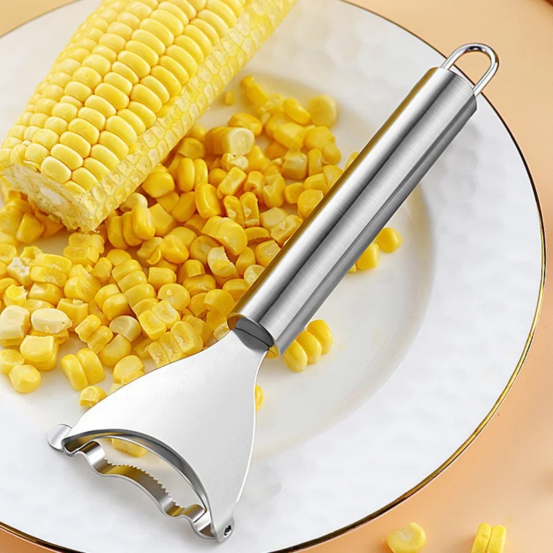 1PC Stainless Steel Corn Planer Handle Corn Peeler Peel Separate Enjoy Fresh Corn Camping Kitchen Tools Home Kitchen Acceesories