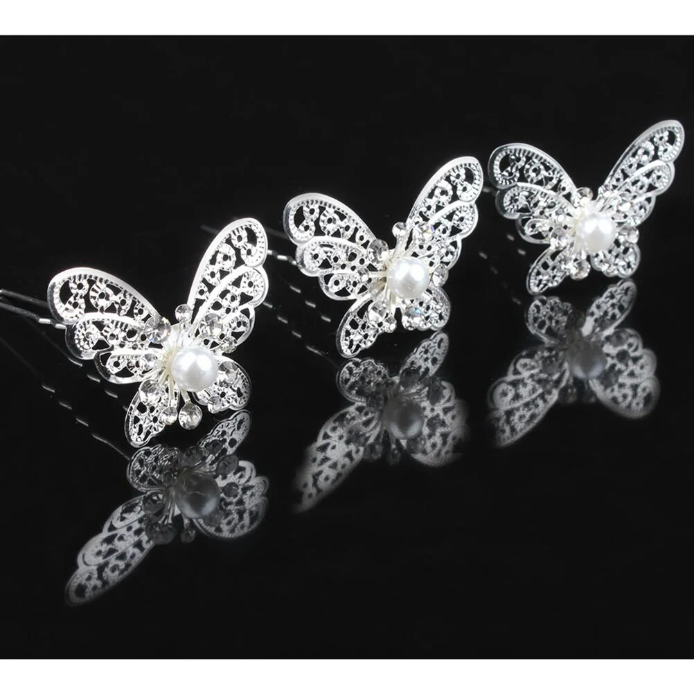 

Заколка для волос, винтажные аксессуары, свадебная палочка Grace, серебряные палочки для еды U-образной формы со стразами