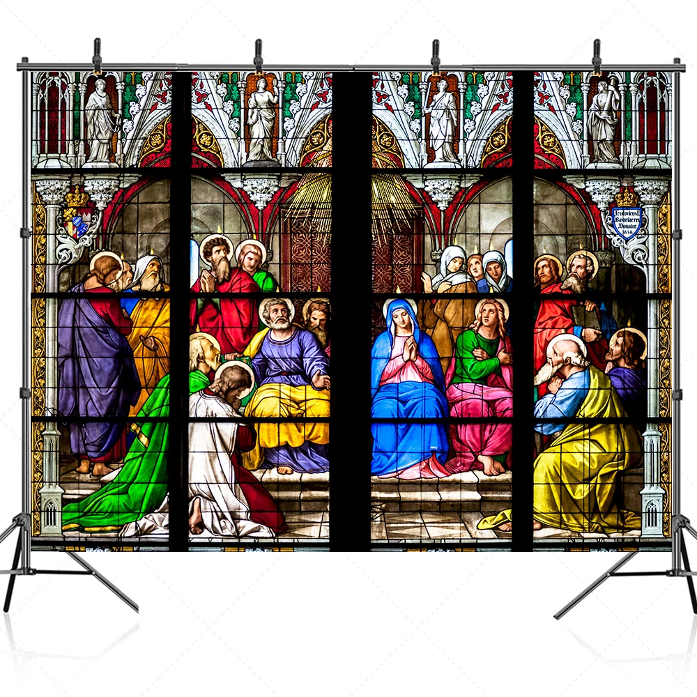 Stained Glass Window Church Pentecostal Theme Children's Photography Background Photo Studio Props Photography Photo Background