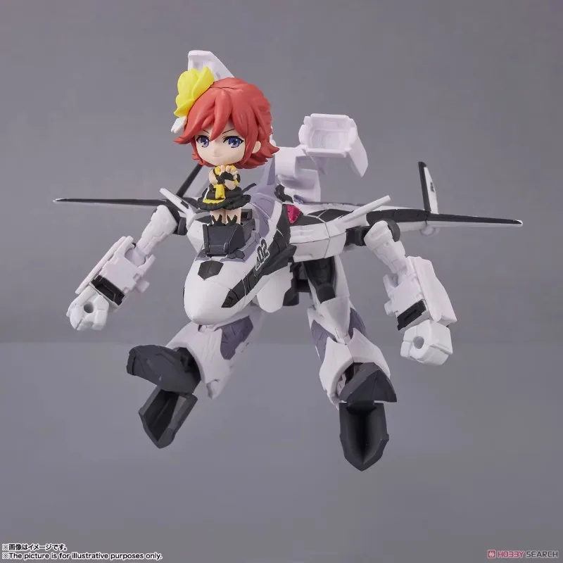 Bandai Original TINY SESSION The Super Dimension Fortress Macross VF-31F Q-version Action Figure Assembly Model Kit