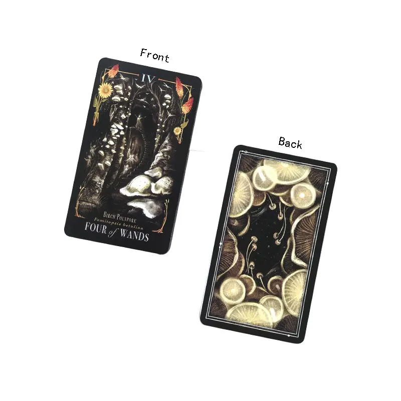 Tutto inglese Funghi magici di mezzanotte Tarocchi Carta oracolo Destino Divinazione Carta di profezia Gioco di società in famiglia Tarocchi 78