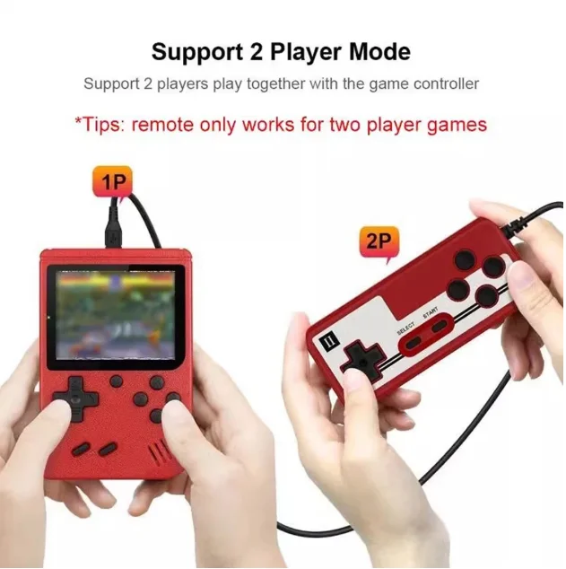 Red Retro Handheld Game Console for Kids  400 Classic Games  Rechargeable   TV-Connectable view 4