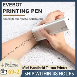 EVEBOT Mini Portable Printer Tattoo Printpen for Men Women Handheld Printer in Skin Custom Pattern Skin Printer Print Machine