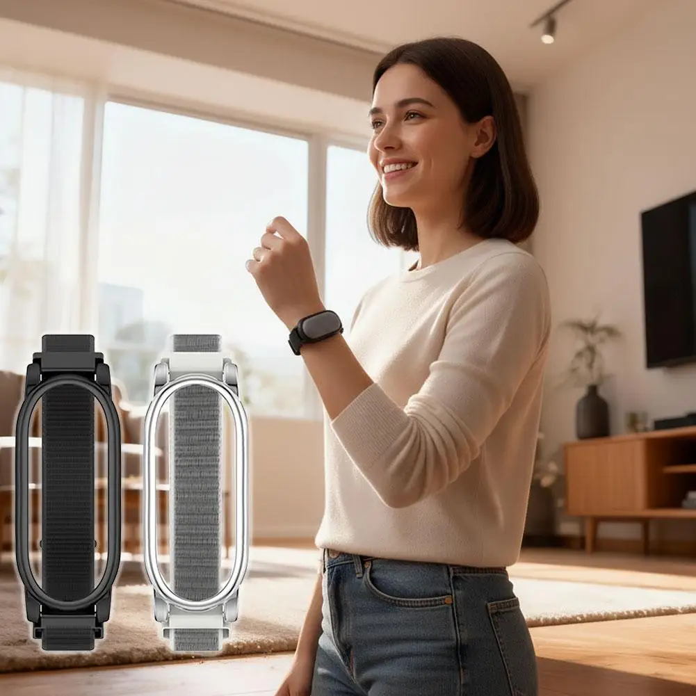 

For PLAUD NotePin Watch Strap Case Waterproof Sweatproof Band Nylon Accessory Comfortable Black/Silver Cover Wearable Prote C4W1