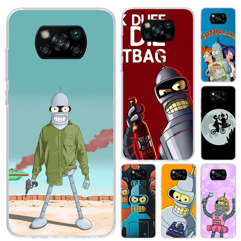 Cartoon F-Futuramas Phone Case for Xiaomi Poco X6 X5 X4 X3 Nfc F6 F5 F4 GT F3 F2 Pro F1 M5S M4 M3 5G Soft Funda Print Shell