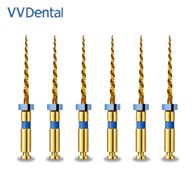 VVDental Golden Nickel Titanium Endo Rotary Files Flexible Dental Files 22/18/16mm Endodontic Instrument for Dentistry