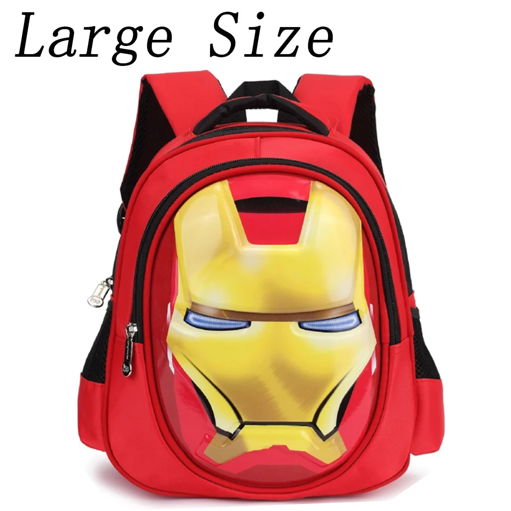 Iron Man Cute children\'s Kindergarten Backpack Cartoon 3D Anime Character Patterns Fashion comodo schiarire la borsa da scuola